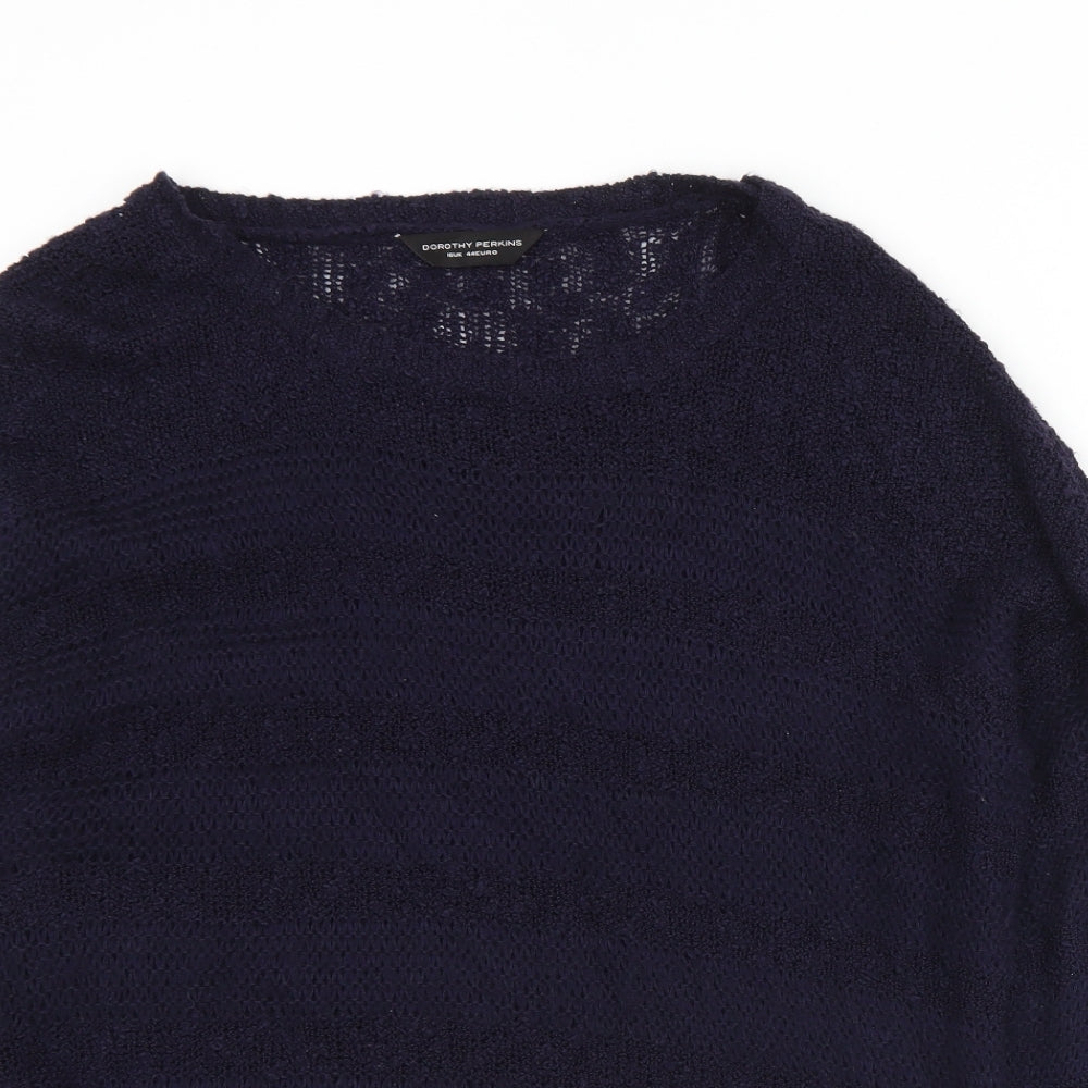 Dorothy Perkins Womens Blue Round Neck  Acrylic Pullover Jumper Size 16