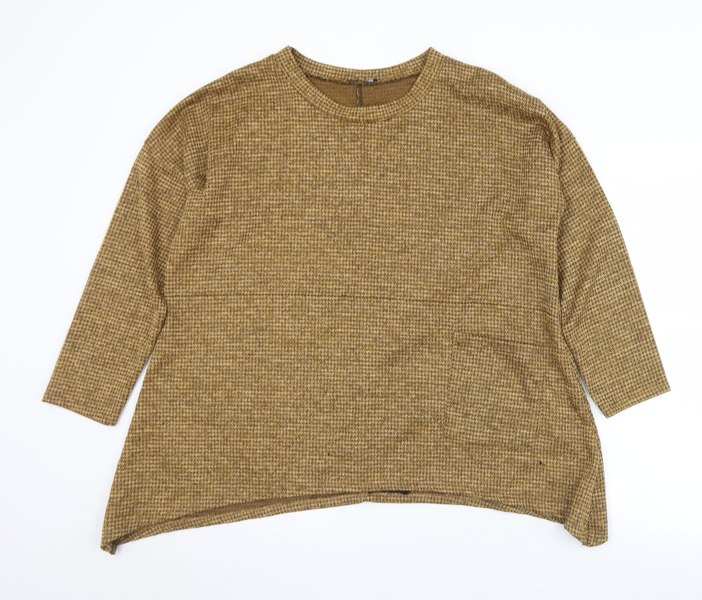 Roman Womens Gold Crew Neck  Polyester Pullover Jumper Size S