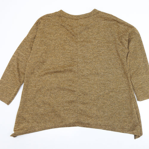 Roman Womens Gold Crew Neck  Polyester Pullover Jumper Size S