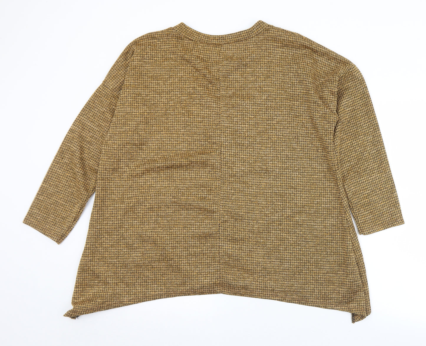 Roman Womens Gold Crew Neck  Polyester Pullover Jumper Size S