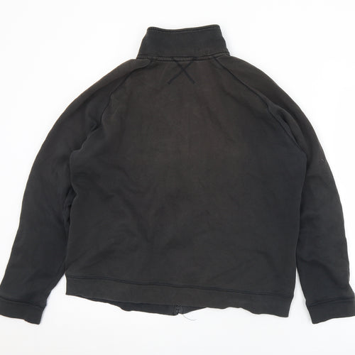 Reebok Womens Black  Cotton Full Zip Sweatshirt Size 2XL  Zip