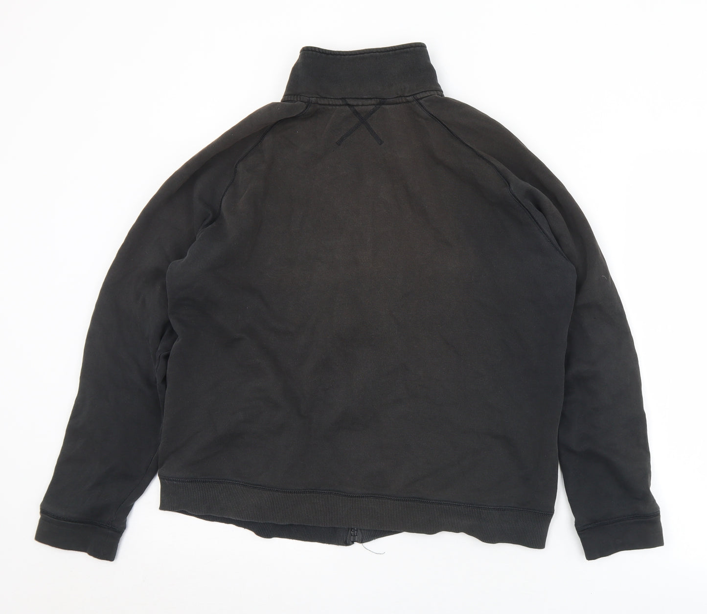 Reebok Womens Black  Cotton Full Zip Sweatshirt Size 2XL  Zip