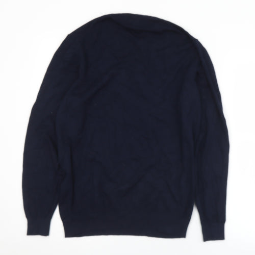 Zara Womens Blue V-Neck  Viscose Pullover Jumper Size M