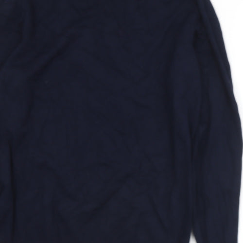 Zara Womens Blue V-Neck  Viscose Pullover Jumper Size M