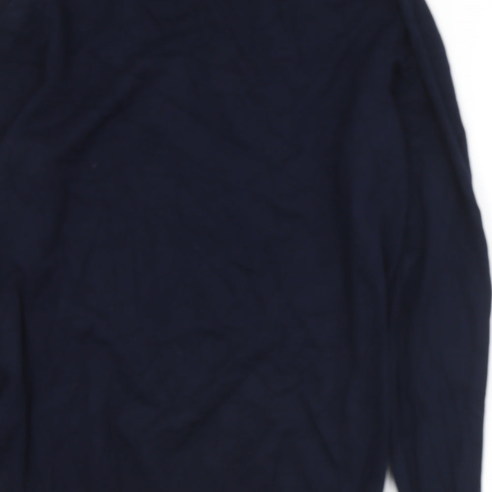 Zara Womens Blue V-Neck  Viscose Pullover Jumper Size M