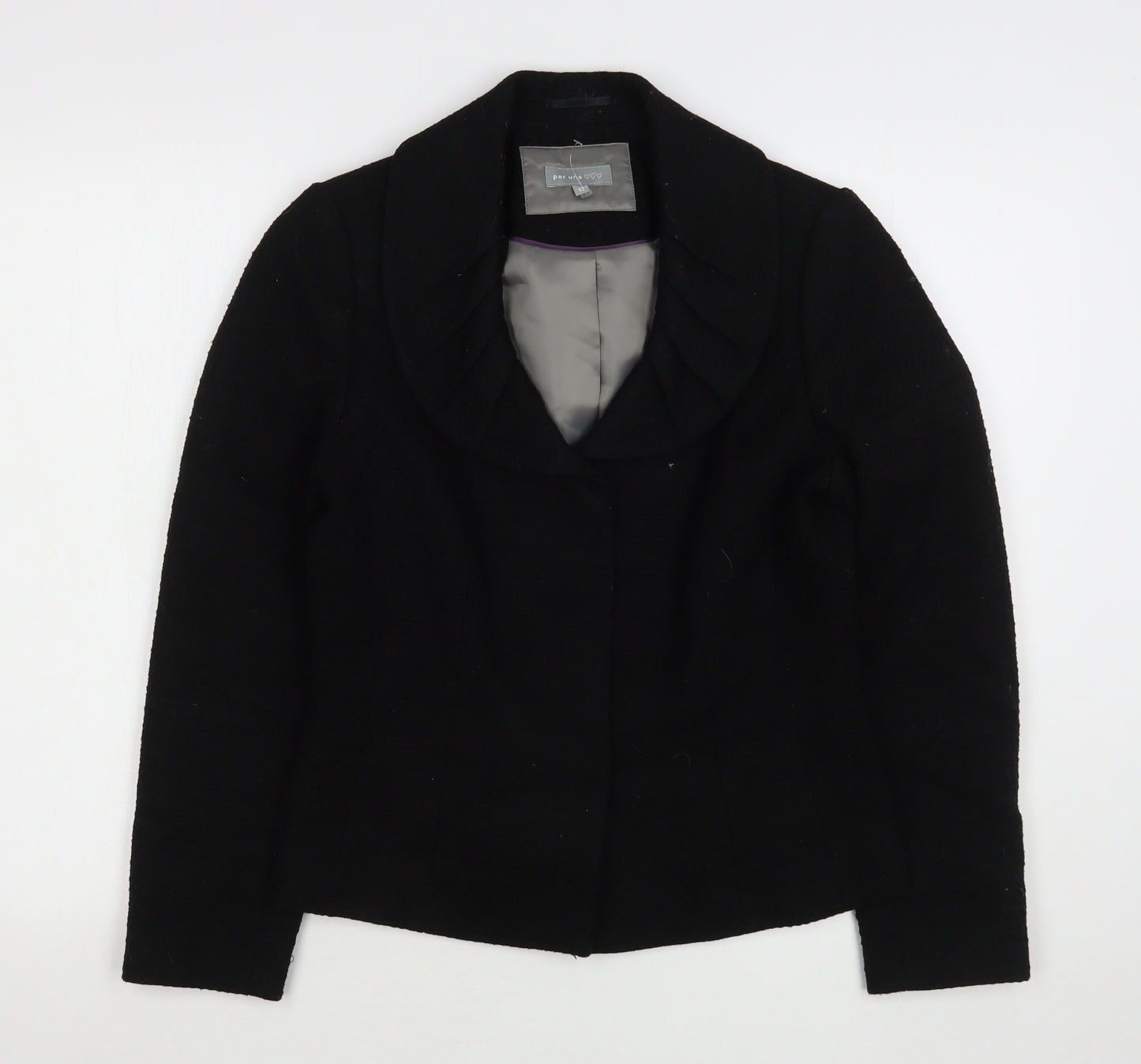 Per Una  Womens Black   Jacket  Size 12  Snap