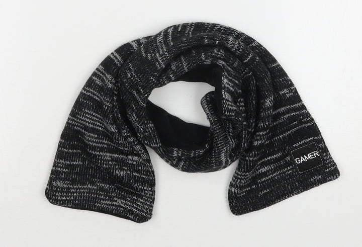 Jeff&Co Boys Grey Striped Acrylic Scarf One Size