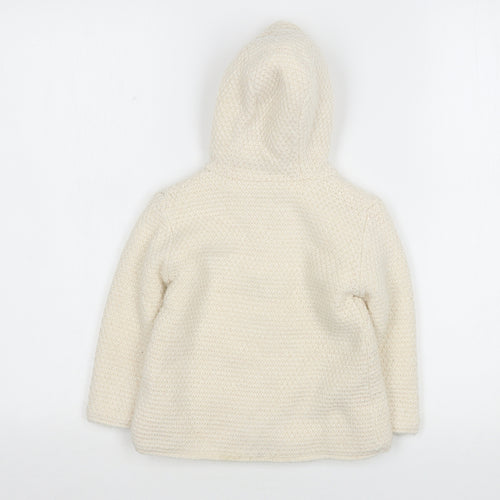 Nutmeg Girls Beige  Acrylic Cardigan Jumper Size 12-18 Months  Button