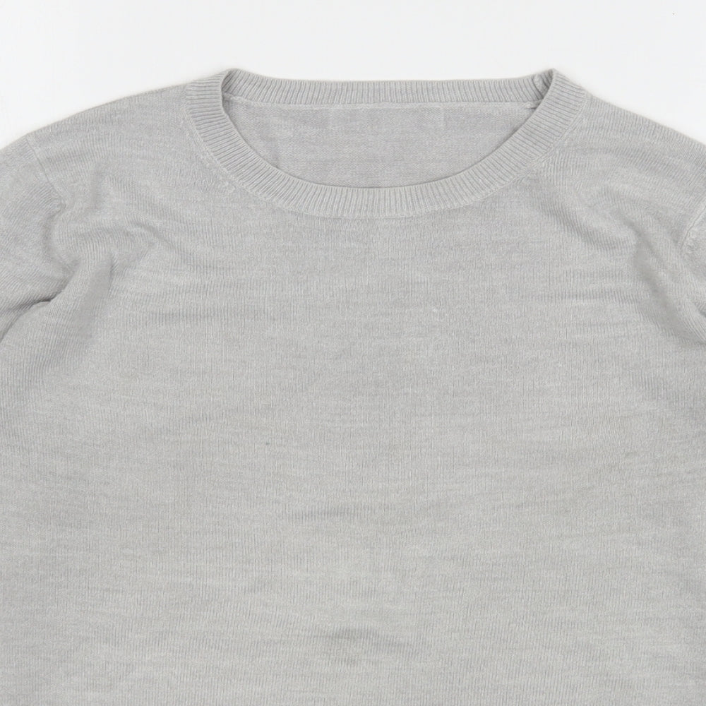 Marks and Spencer Womens Grey Round Neck  Acrylic Pullover Jumper Size 10
