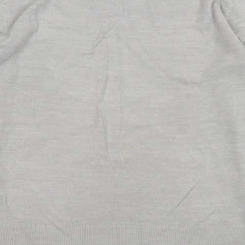 Marks and Spencer Womens Grey Round Neck  Acrylic Pullover Jumper Size 10