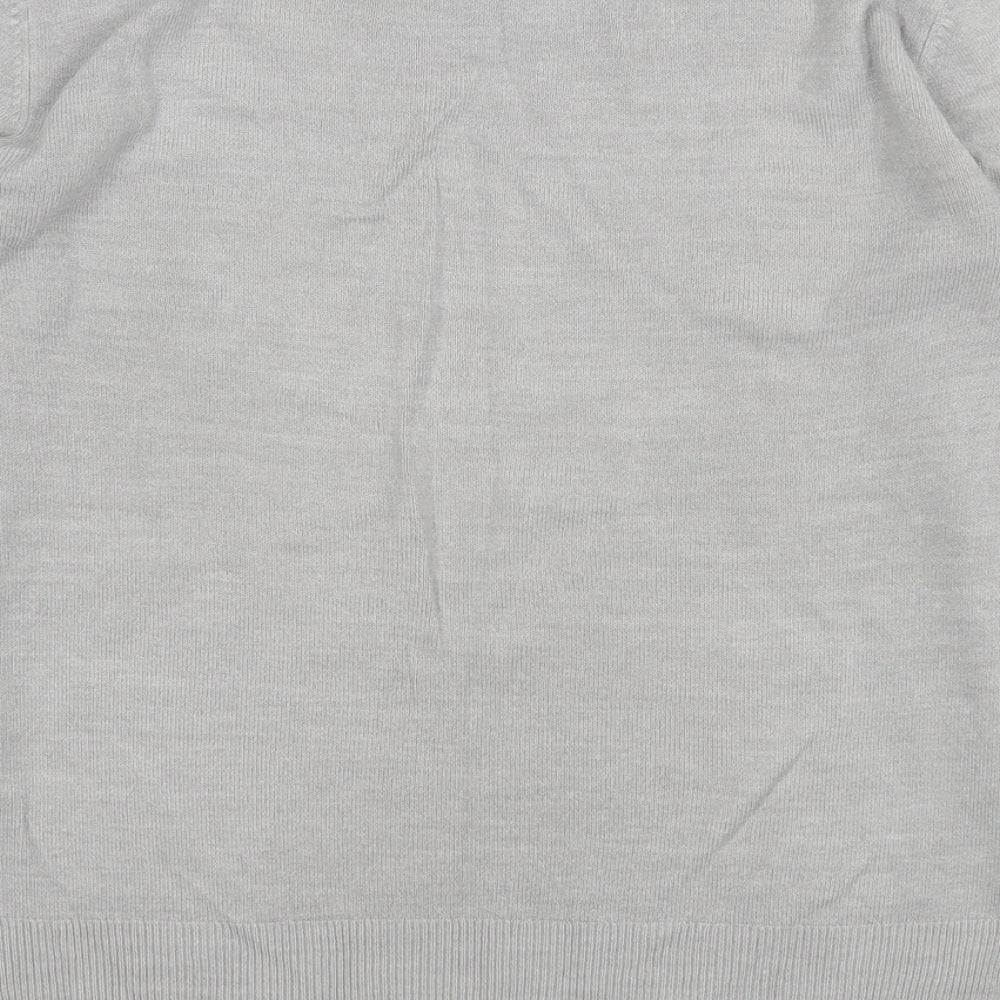 Marks and Spencer Womens Grey Round Neck  Acrylic Pullover Jumper Size 10