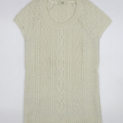Oasis Womens Beige Round Neck  Acrylic Pullover Jumper Size L