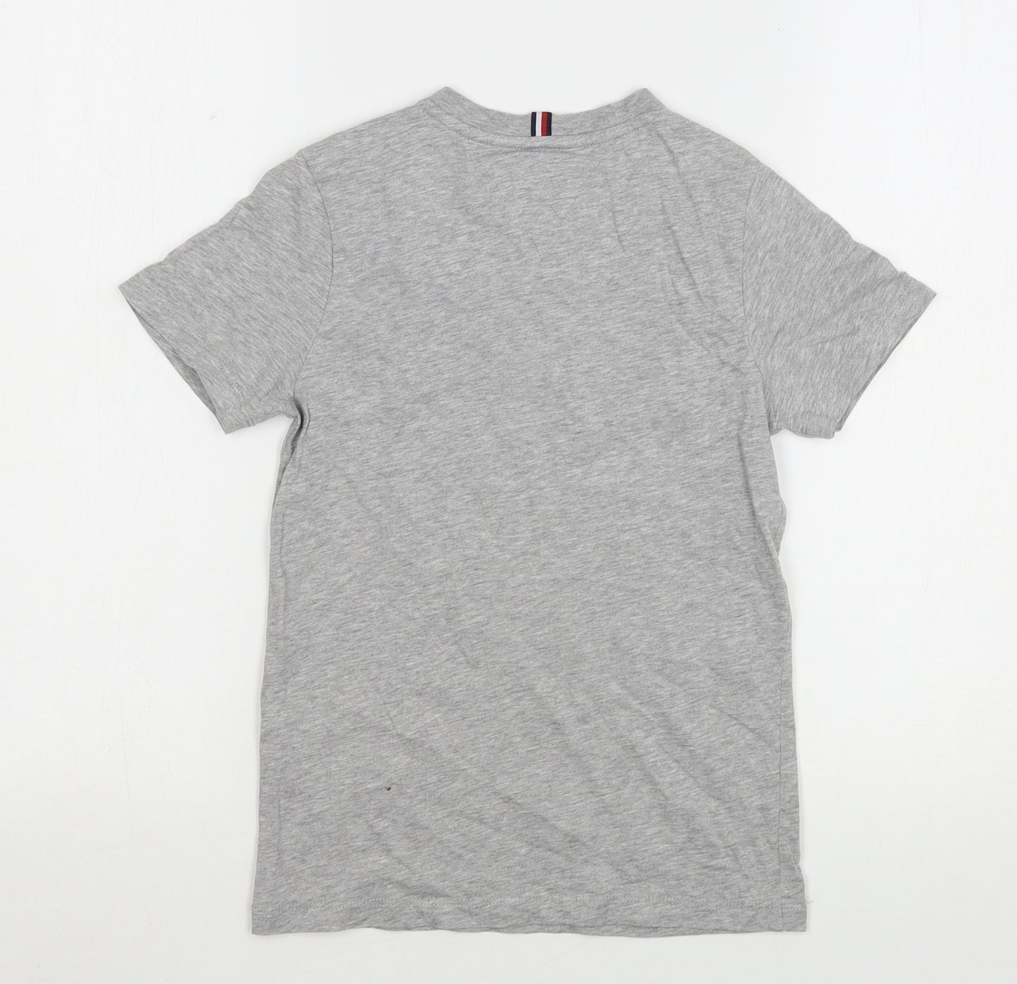 Tommy Hilfiger Boys Grey  Cotton Basic T-Shirt Size 10 Years Round Neck