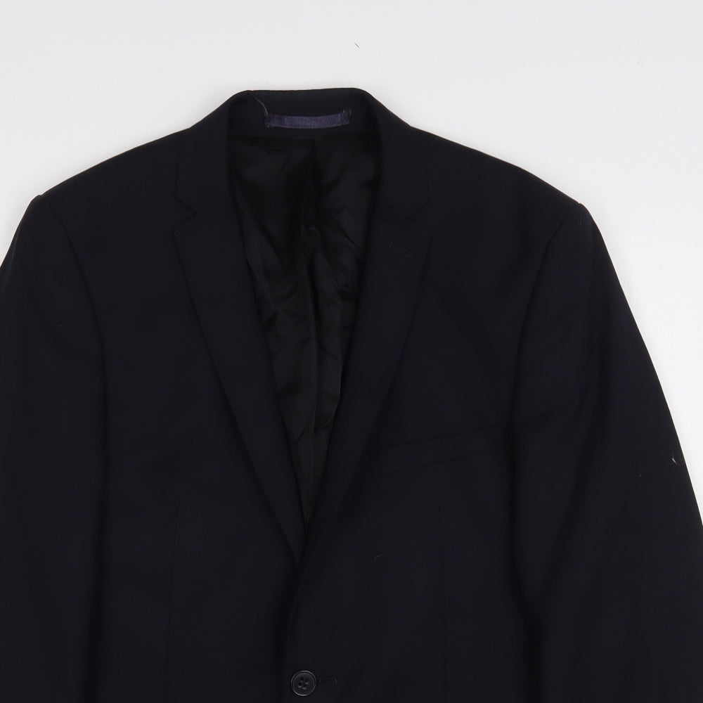 Ben Sherman  Mens Blue  Polyester Jacket Suit Jacket Size 38