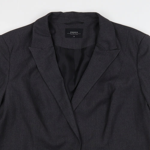Papaya Womens Grey  Polyester Jacket Suit Jacket Size 18