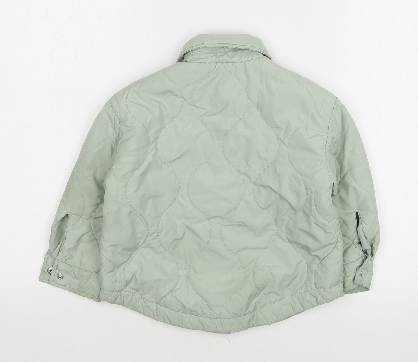 Primark Girls Green   Quilted Jacket Size 3-4 Years  Snap