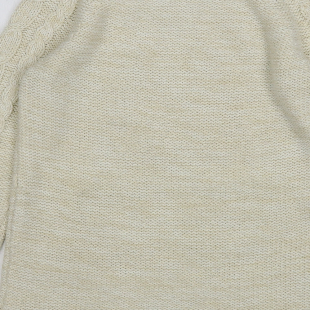 Matalan Girls Beige Round Neck  Acrylic Pullover Jumper Size 12-13 Years