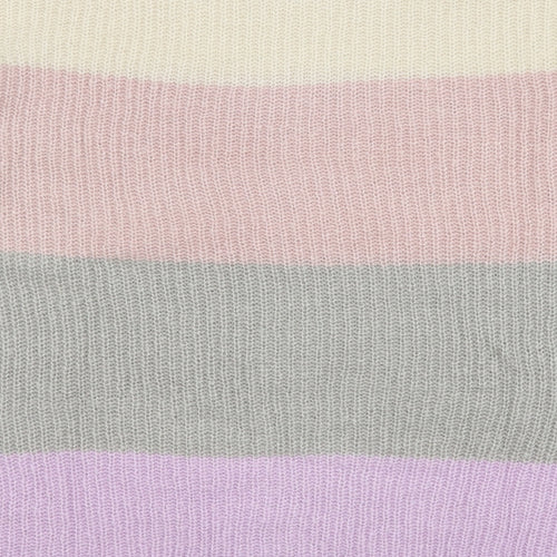Primark Womens Multicoloured Round Neck Striped Polyester Pullover Jumper Size 10