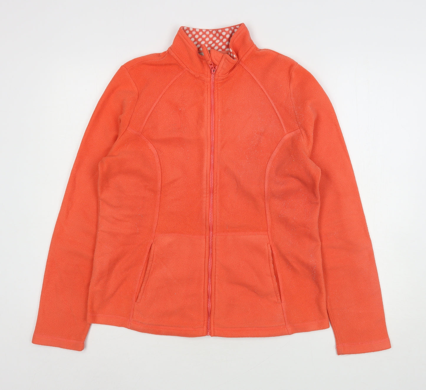 TU Womens Orange  Polyester Full Zip Sweatshirt Size 14