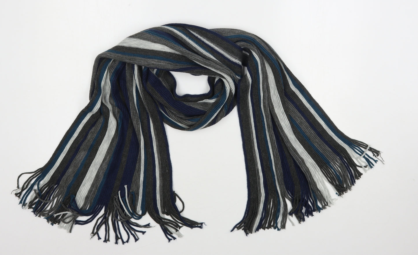 Matalan Mens Multicoloured Striped Acrylic Scarf  Size Regular