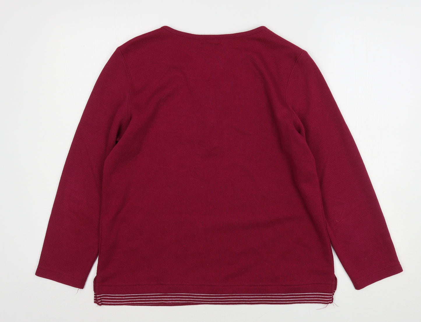 Bonmarché Womens Purple V-Neck  Polyester Pullover Jumper Size S