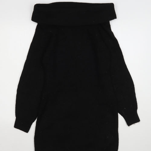 H&M Womens Black Roll Neck  Polyester Pullover Jumper Size M