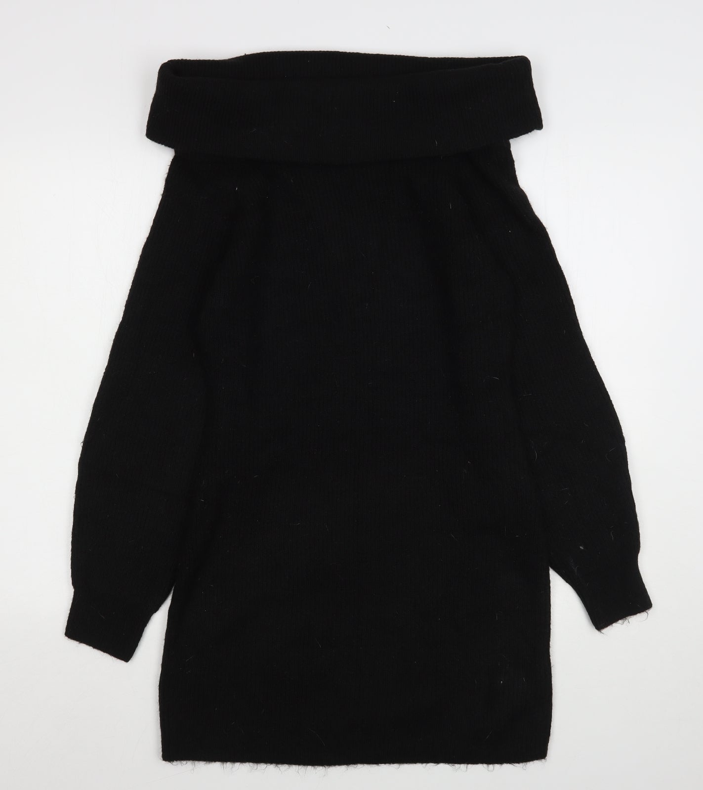 H&M Womens Black Roll Neck  Polyester Pullover Jumper Size M