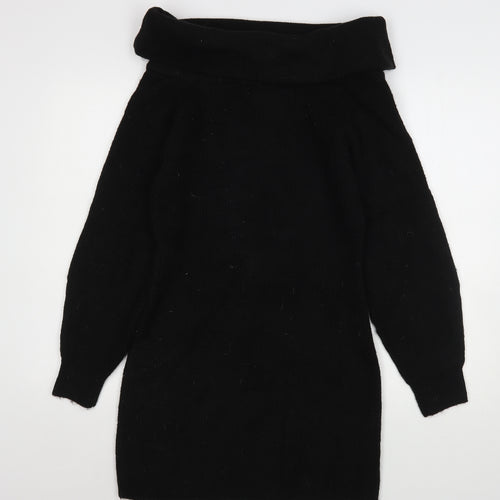H&M Womens Black Roll Neck  Polyester Pullover Jumper Size M