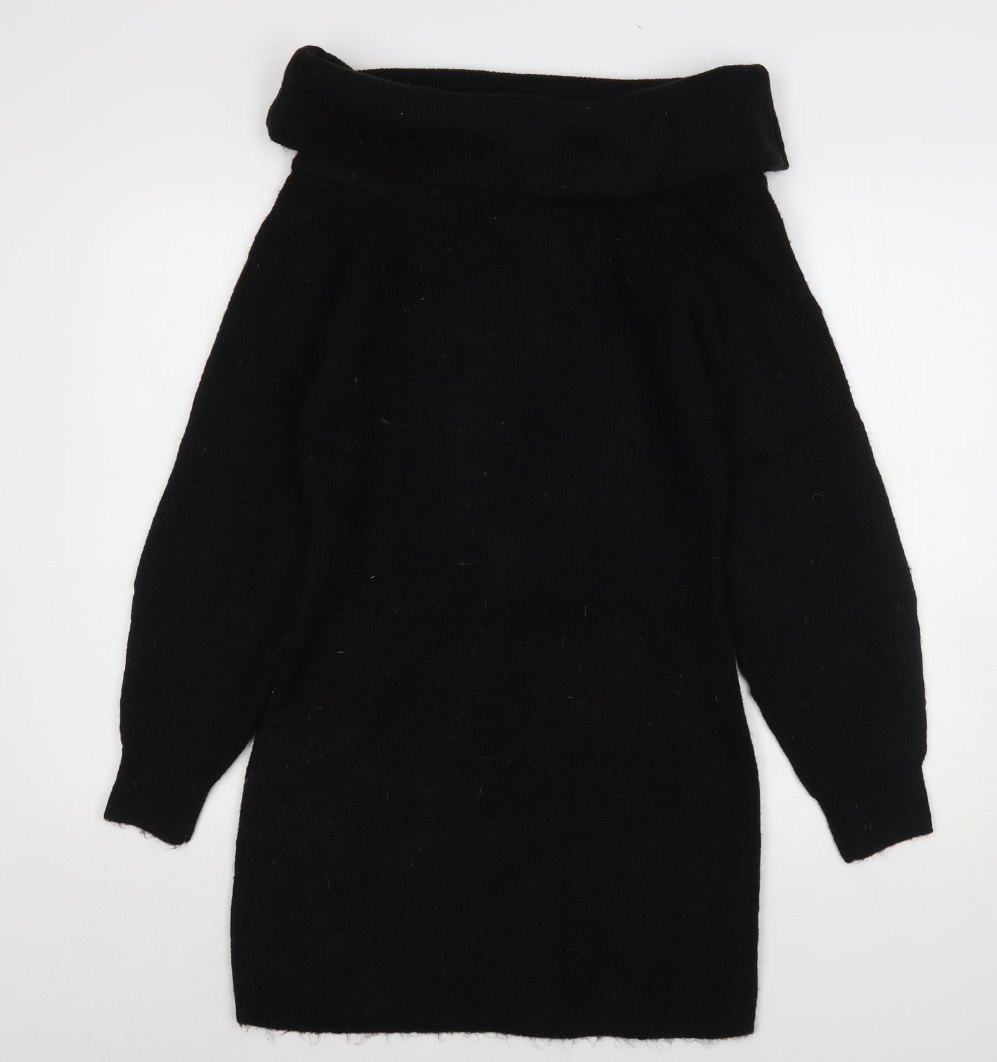H&M Womens Black Roll Neck  Polyester Pullover Jumper Size M