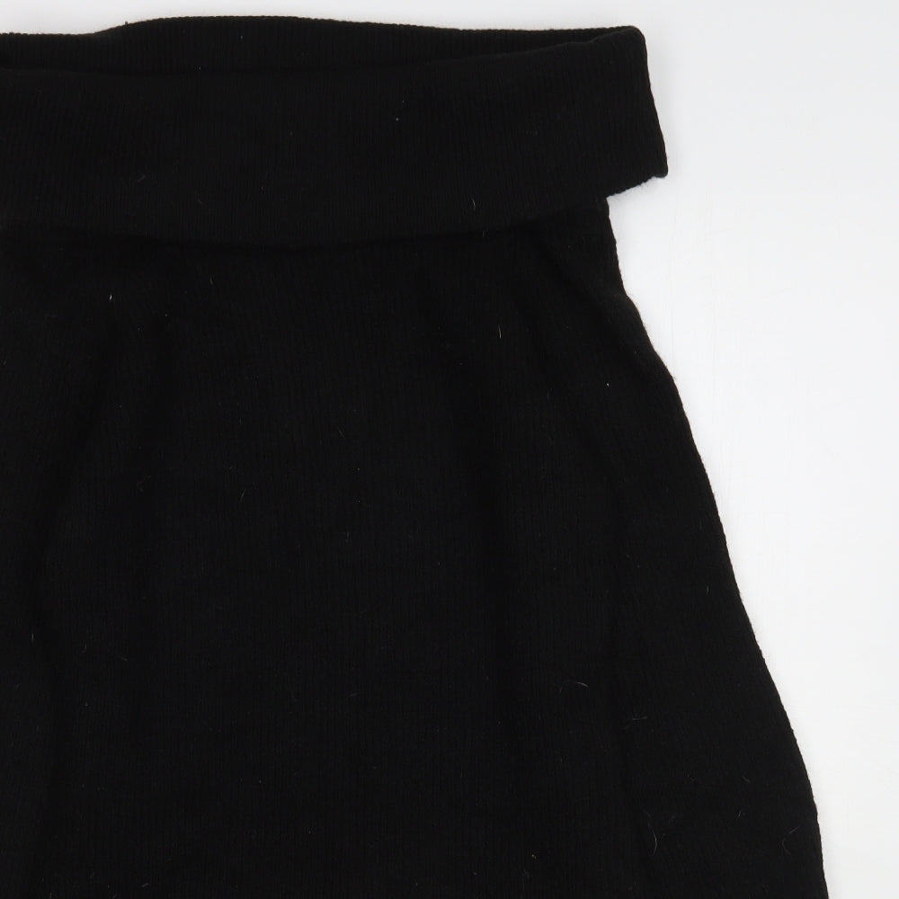 H&M Womens Black Roll Neck  Polyester Pullover Jumper Size M