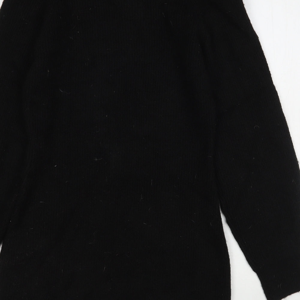 H&M Womens Black Roll Neck  Polyester Pullover Jumper Size M
