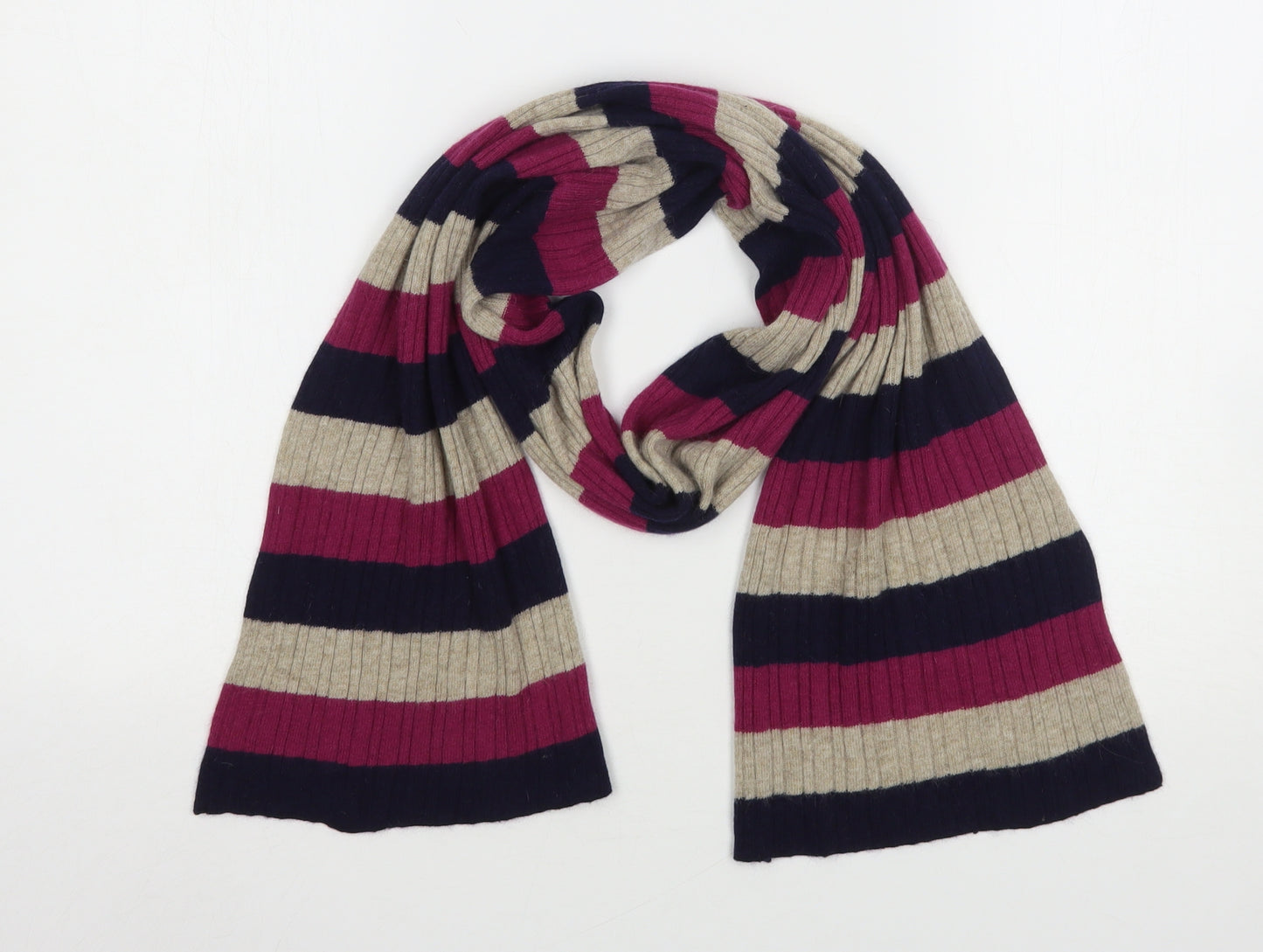 Preworn Womens Multicoloured Striped Polyester  Scarf