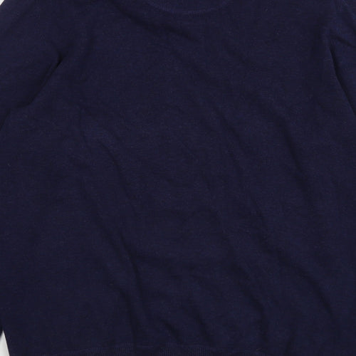 J.T. Ascott Mens Blue V-Neck  Cotton Pullover Jumper Size L