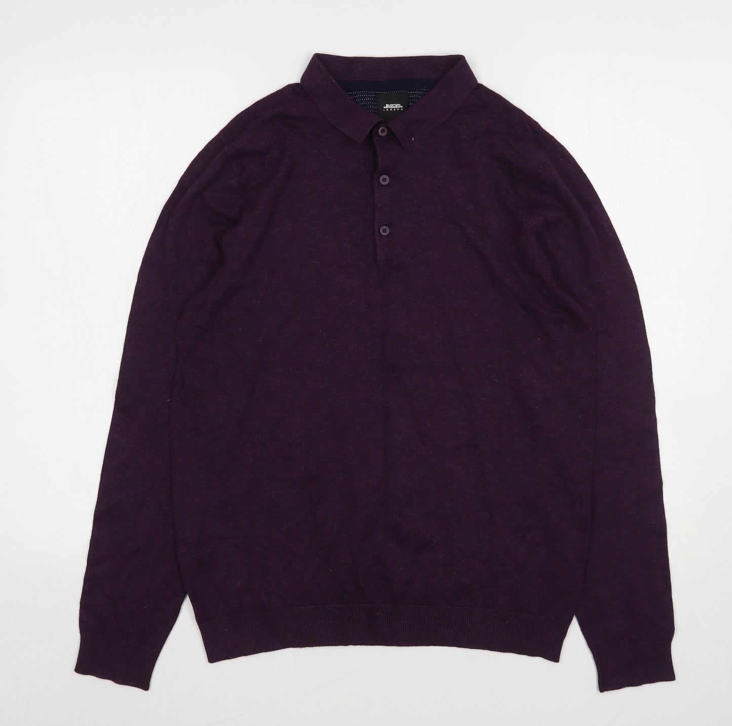 Burton  Mens Purple  Viscose  Polo Size M Collared