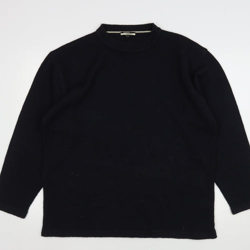 George Mens Blue Round Neck  Acrylic Pullover Jumper Size L