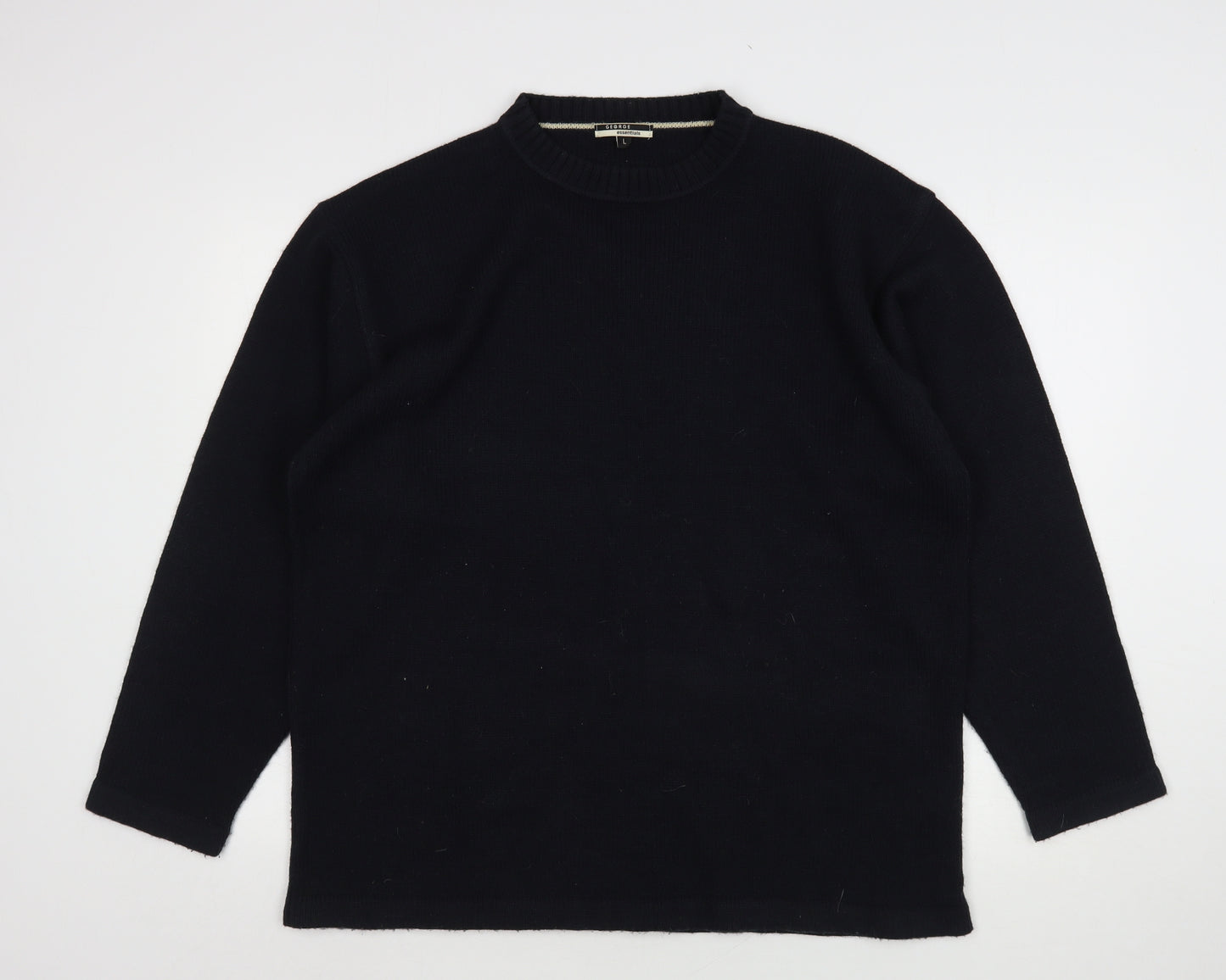 George Mens Blue Round Neck  Acrylic Pullover Jumper Size L