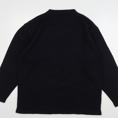 George Mens Blue Round Neck  Acrylic Pullover Jumper Size L