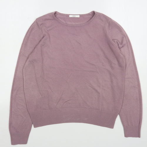 Marks and Spencer Womens Pink Round Neck  Acrylic Pullover Jumper Size 12