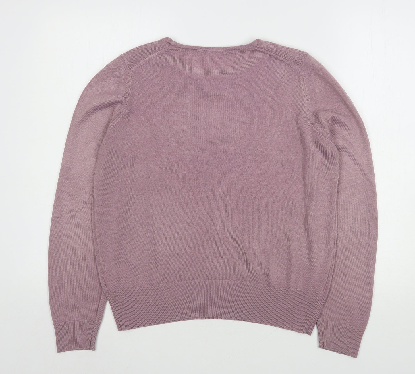 Marks and Spencer Womens Pink Round Neck  Acrylic Pullover Jumper Size 12