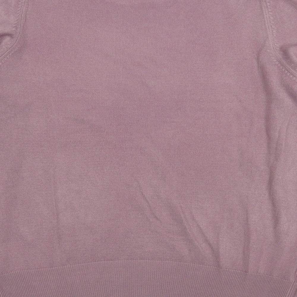 Marks and Spencer Womens Pink Round Neck  Acrylic Pullover Jumper Size 12