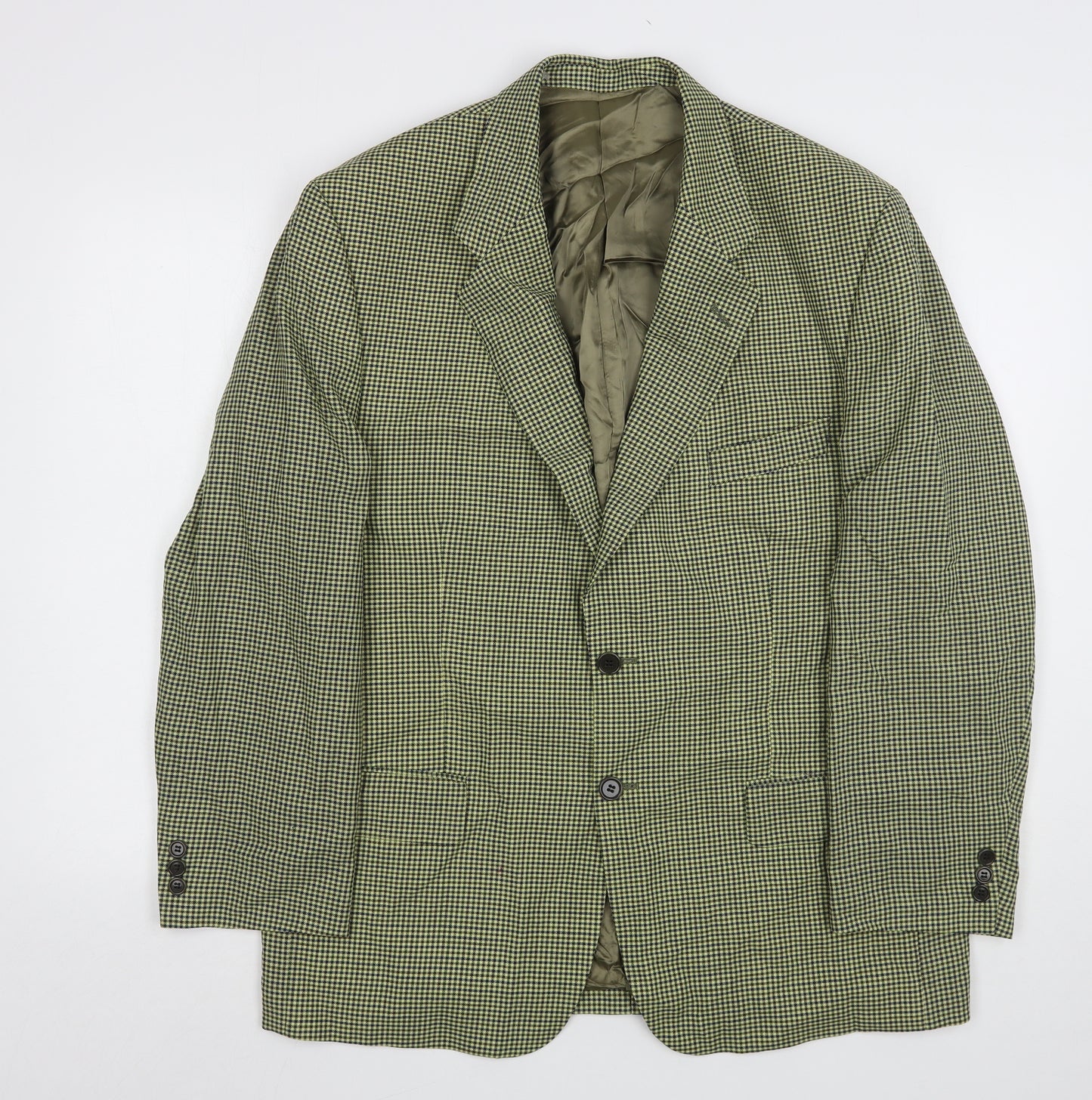 Safari Mens Multicoloured Houndstooth Wool Jacket Suit Jacket Size 42