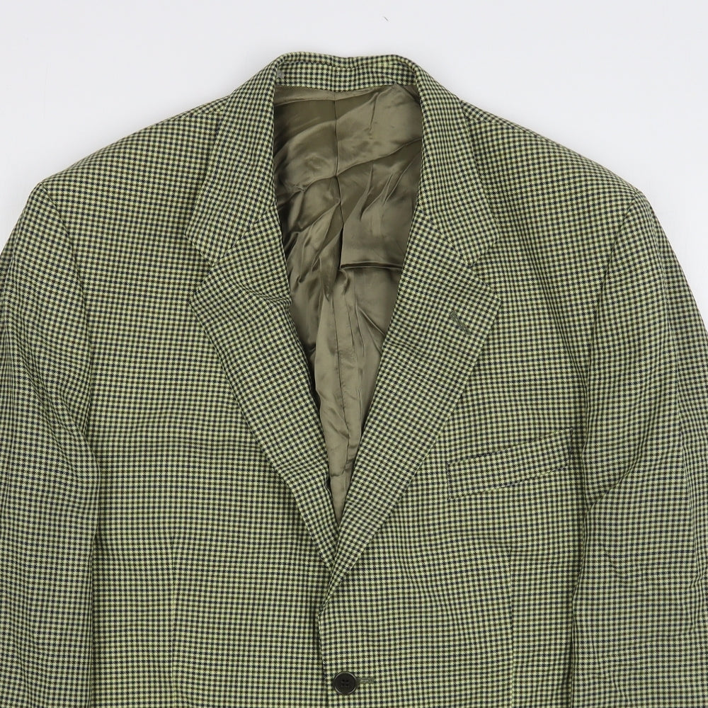 Safari Mens Multicoloured Houndstooth Wool Jacket Suit Jacket Size 42