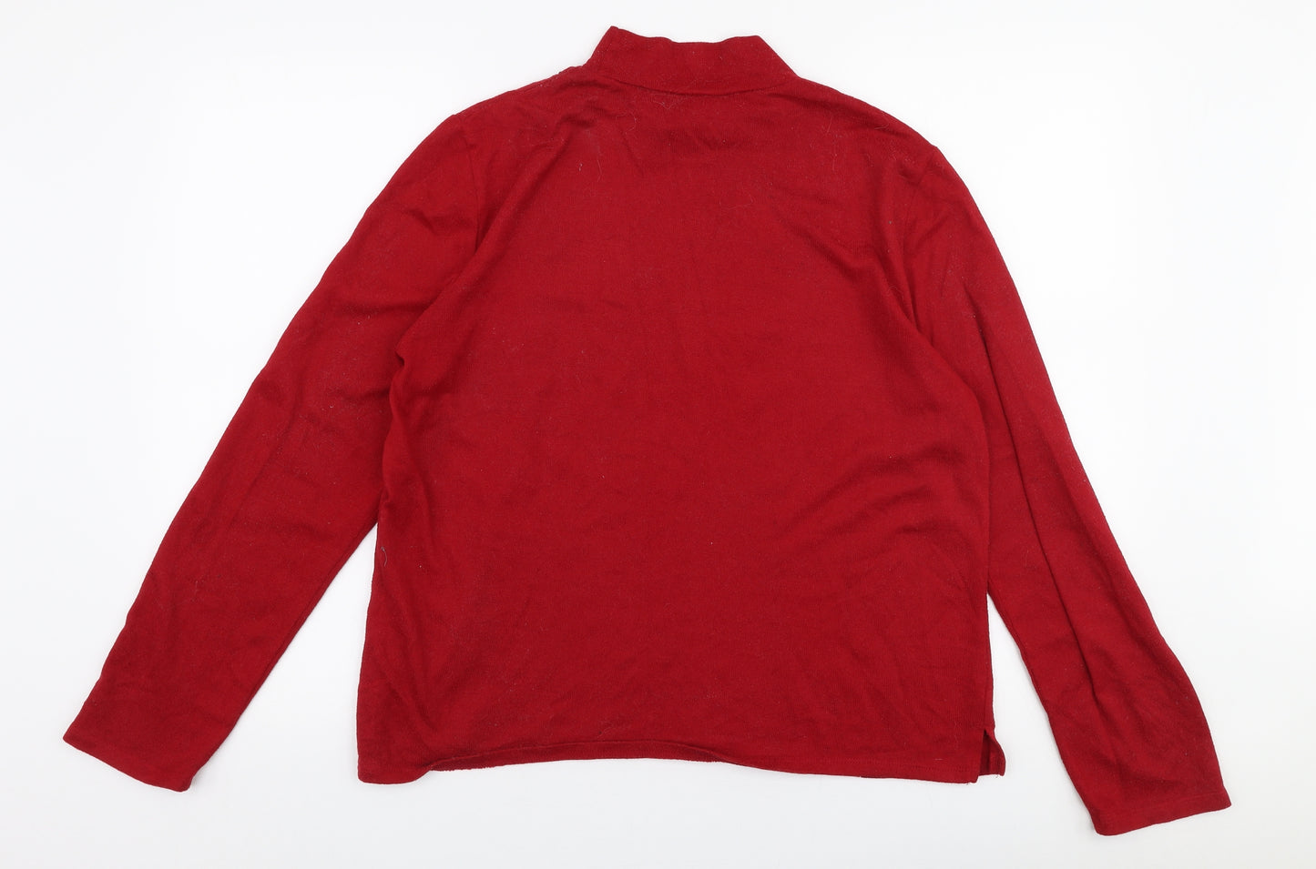 Preworn Womens Red High Neck  Polyester Pullover Jumper Size M