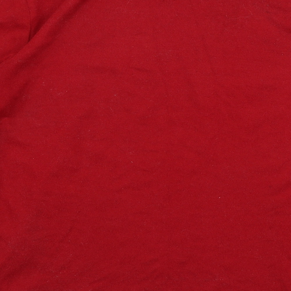 Preworn Womens Red High Neck  Polyester Pullover Jumper Size M