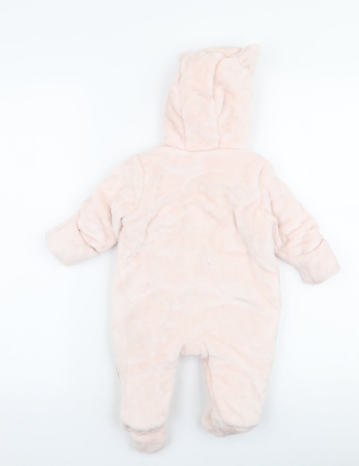 Mothercare Girls Pink Floral Polyester Babygrow One-Piece Size 0-3 Months  Zip