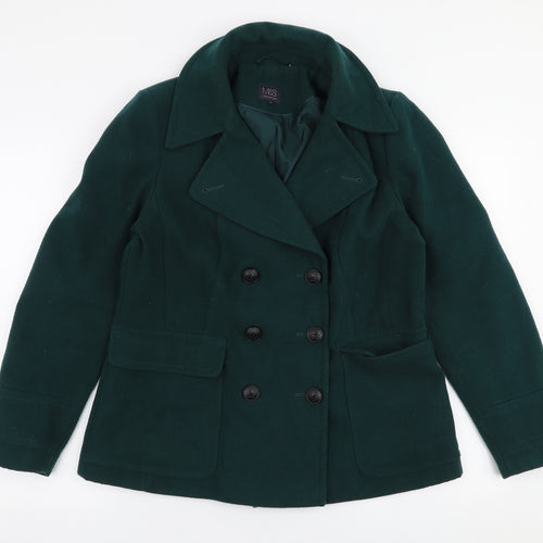 Marks and Spencer Womens Green   Overcoat Coat Size 14  Button