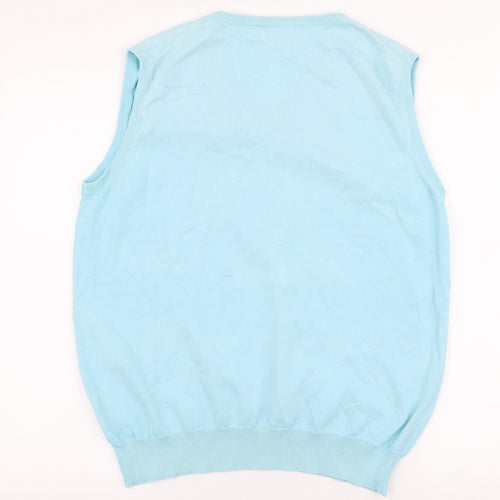 The Golf Co Mens Blue V-Neck  Cotton Vest Jumper Size L