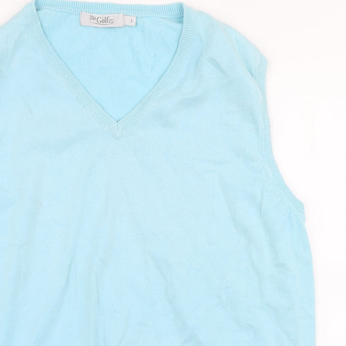 The Golf Co Mens Blue V-Neck  Cotton Vest Jumper Size L