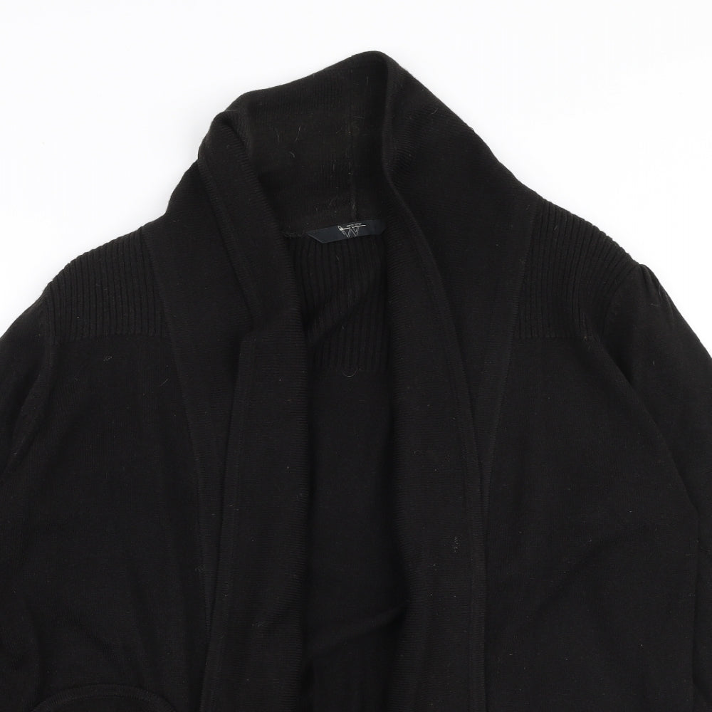 BHS Womens Black Collared  Acrylic Cardigan Jumper Size 16