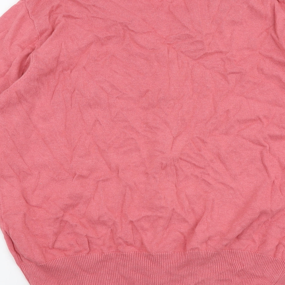 Joe Browns Womens Pink Round Neck  100% Cotton Cardigan Jumper Size 16
